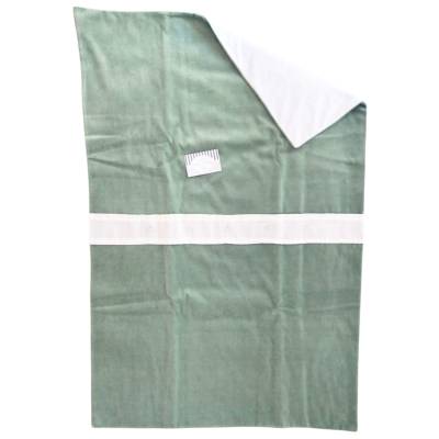 Corredino neonato in ciniglia verde panna