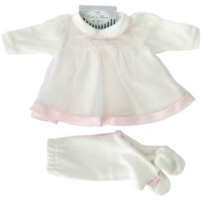 Elégante couverture en chenille pour nouveau-né Minù 1 mois avec bandeau