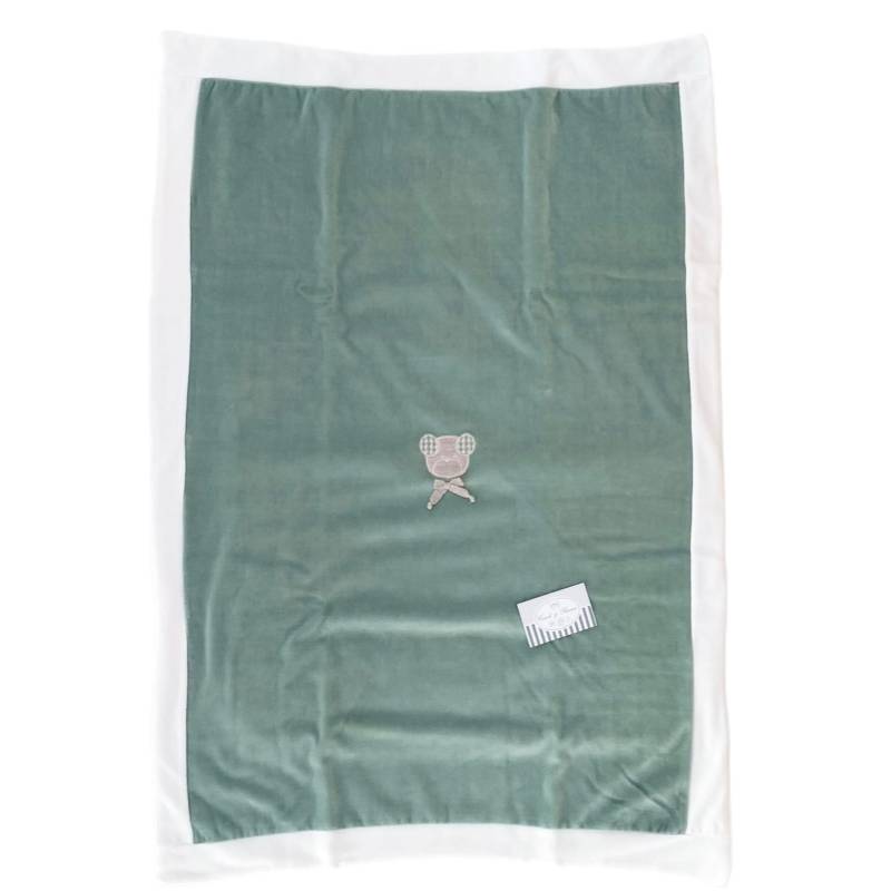 Corredino ciniglia verde panna tortora