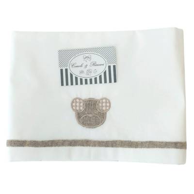 Corsage en chenille vert crème gris tourterelle