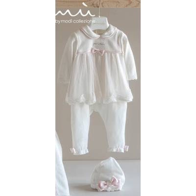 Couverture en laine pour nouveau-né taille 1 mois Minù crème rose