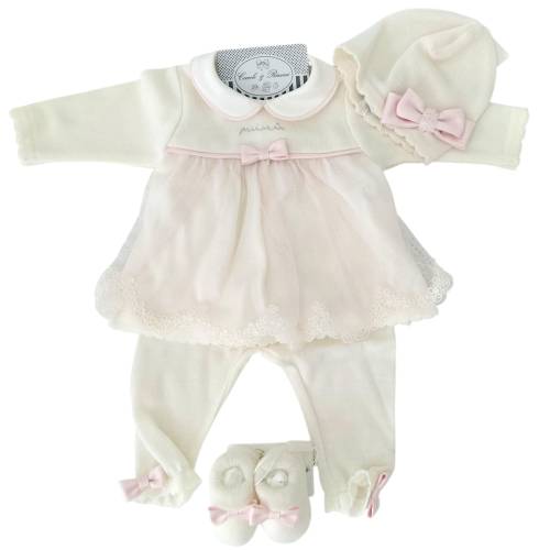 Newborn wool blanket size 1 month Minù cream pink 2