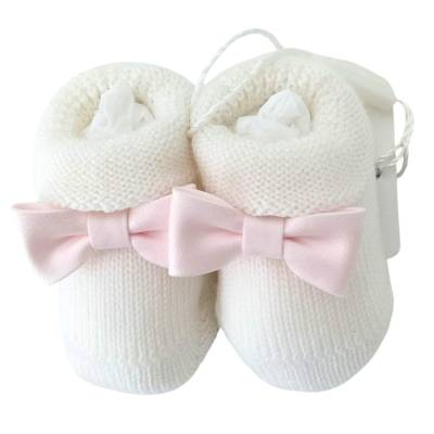 Manta de lana para recién nacido talla 1 mes Minù crema rosa