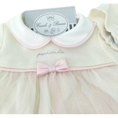 Couverture en laine pour nouveau-né taille 1 mois Minù crème rose