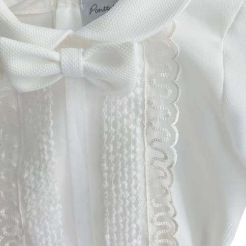 Completo cerimonia Battesimo bianco latte 2