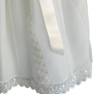 Vestido de batismo comprido com touca