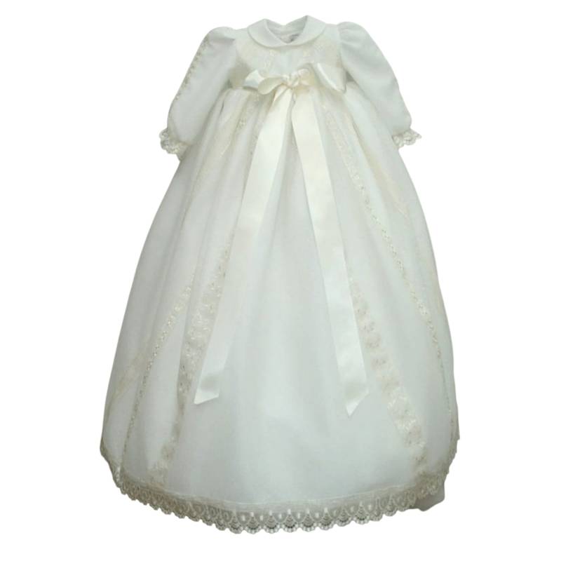 Robe de baptême longue avec bonnet