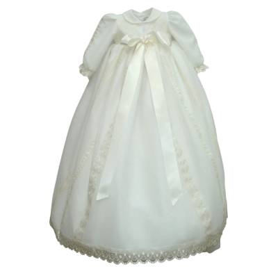 Long baptismal gown with cap