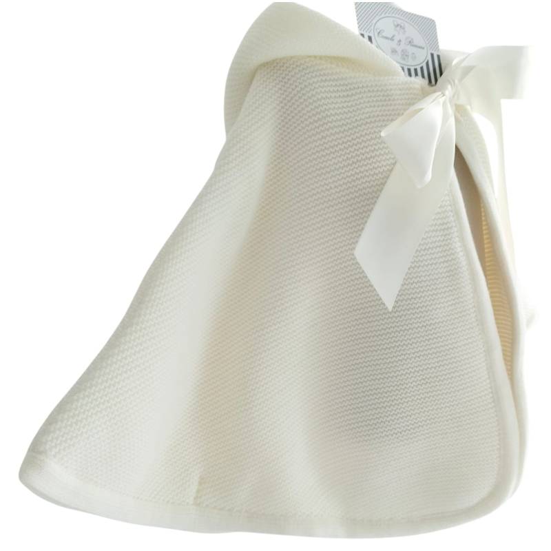 Girl's cream cape with wool effect