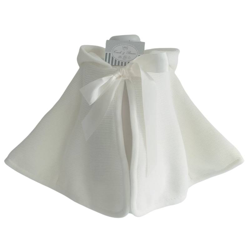 Girl's cream cape with wool effect
