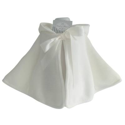 Cremefarbener Umhang für Mädchen mit Woll-Effekt