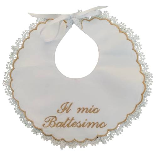 Blusa de batismo com lenço e babete 2