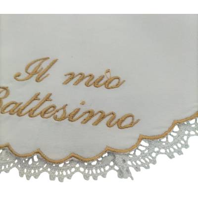 Baptismal blouse with handkerchief and bib