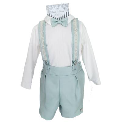 Fato de bebé elegante para cerimónia de batizado verde sálvia outono/inverno