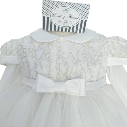 Vestido de bautizo para bebé niña 12 meses con banda rosa... 2