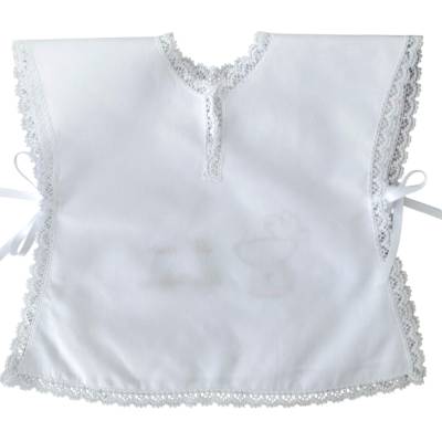 Blusa de bautismo con peto y pañuelo