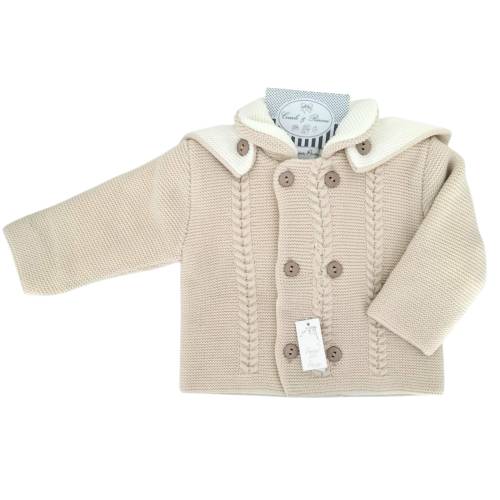 Abrigo de niño crema y gris paloma