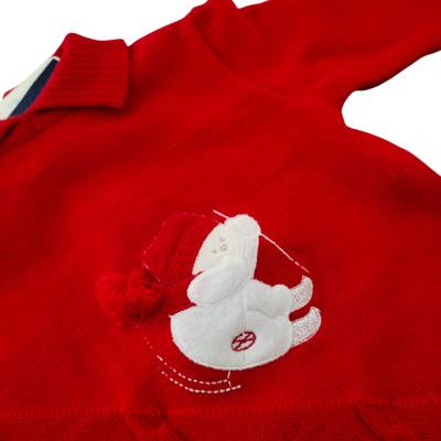 Pure wool sleepsuit 3 months red