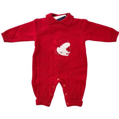 Pelele de pura lana 3 meses rojo