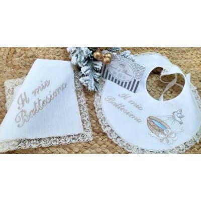 Unisex-Lätzchen und Taschentuch My Christening