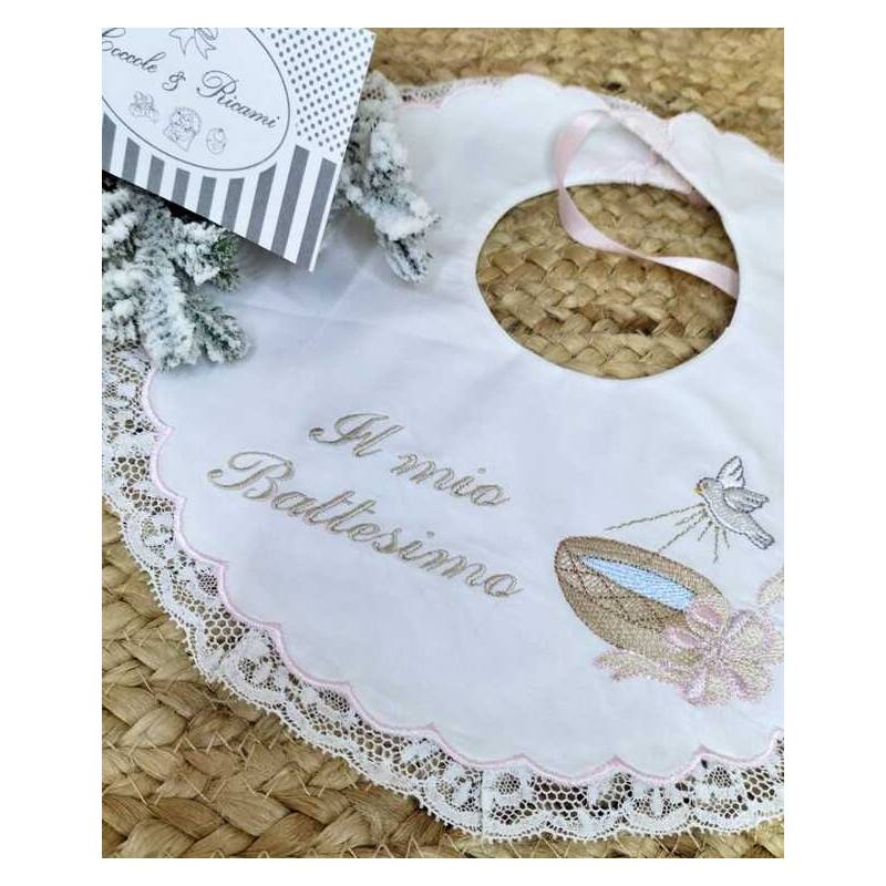 Handkerchief and bib My Christening