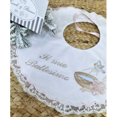 Handkerchief and bib My Christening