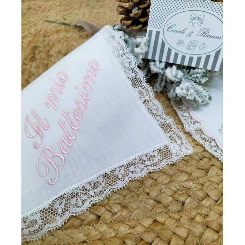 Handkerchief and bib My Christening