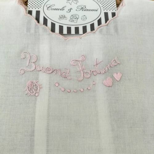 Camicina della fortuna con ricamo rosa