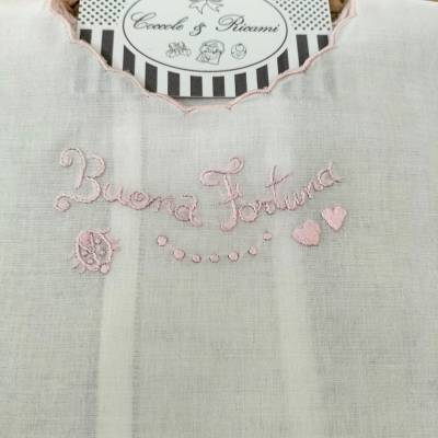 Blusa Lucky com bordados cor-de-rosa
