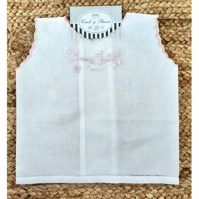 Blusa Lucky con bordado rosa