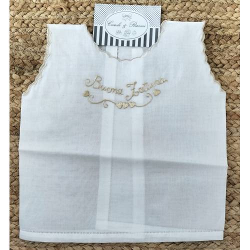 Blusa fortuna sem mangas bordada à mão