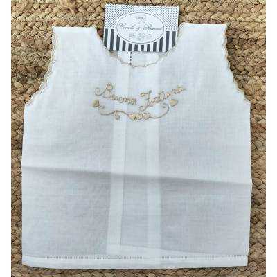 Blusa de la fortuna sin mangas bordada a mano