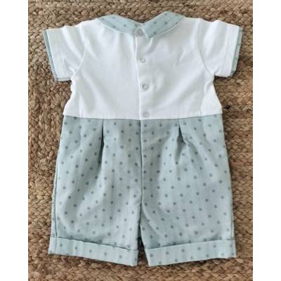 Pagliaccietto neonato 3 mesi bianco e verde