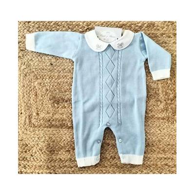 Light blue cotton sleepsuit Baby gi 1 and 3 months