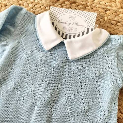 Fato de dormir azul claro em algodão Bebé gi 1 e 3 meses 2