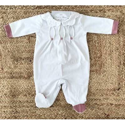 Fato de dormir Babi gi cor-de-rosa em algodão para recém-nascido 1 mês