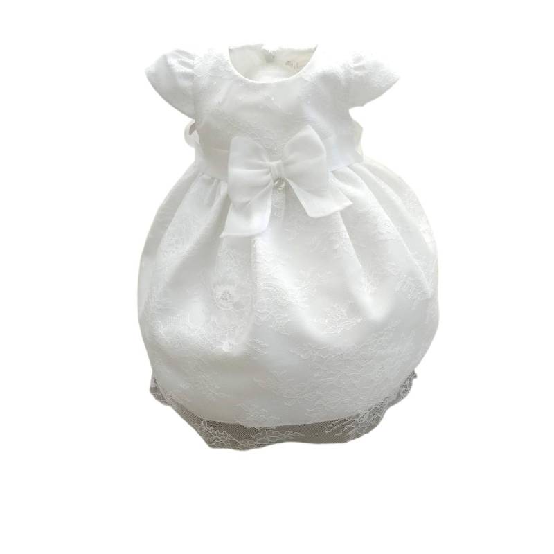 Vestidos de bautizo para bebé niña - Elegante vestido blanco bebé niña 3 meses - Vendita Abbigliamento Neonato