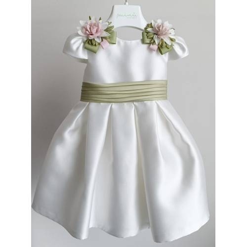 Baby-Mädchen-Taufkleid Minù mit Band