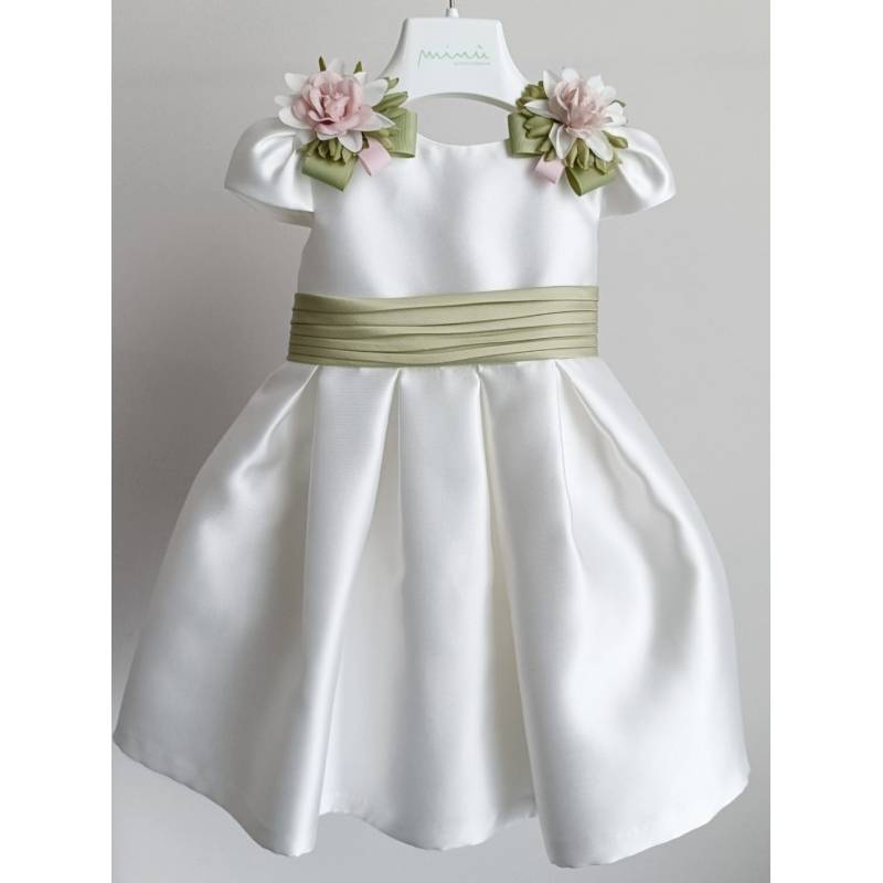 Baby-Mädchen-Taufkleid Minù mit Band