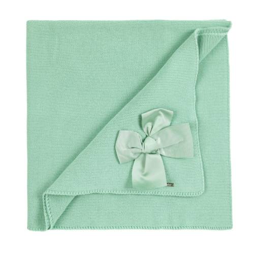 Copertina neonato a scialle Condor verde wasabi in cotone