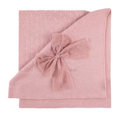 Élégante housse de couette pour nouveau-né en chenille rose avec dentelle et tulle