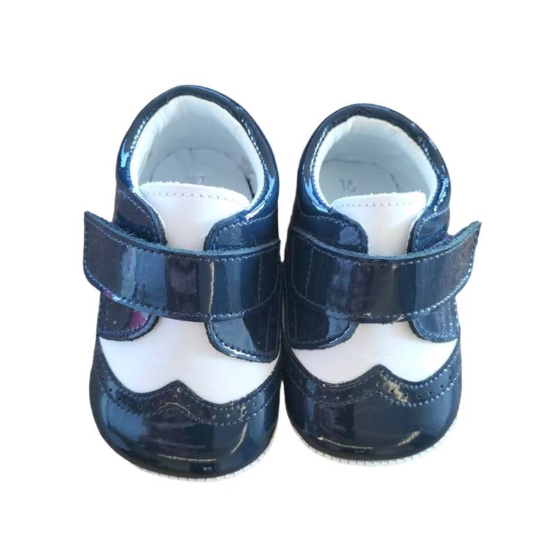 Baby Shoes - Blue and white baby cradle shoes - Vendita Abbigliamento Neonato