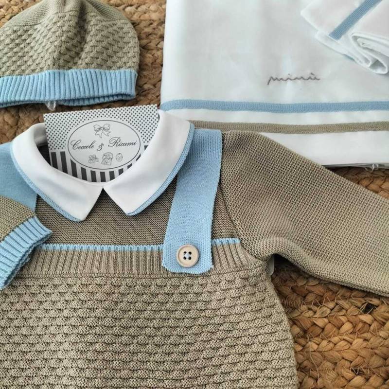Corredino neonato in cotone tortora e...