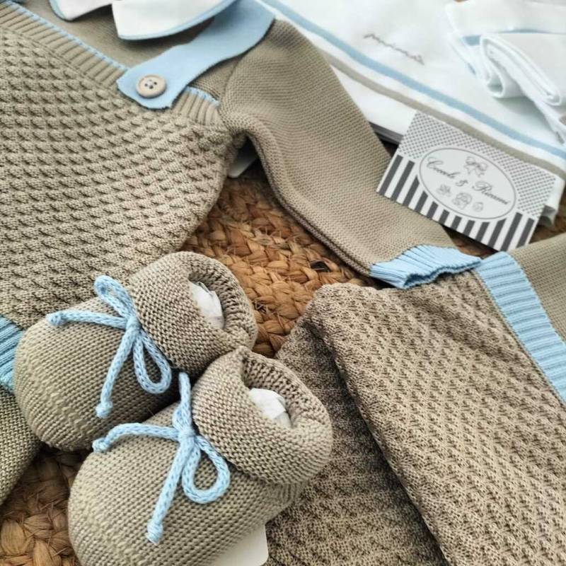 Corredino neonato in cotone tortora e...