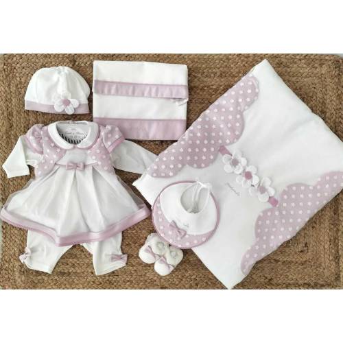 Algodão a condizer Minù em branco leite e cor-de-rosa