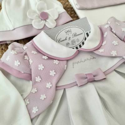 Algodão a condizer Minù em branco leite e cor-de-rosa