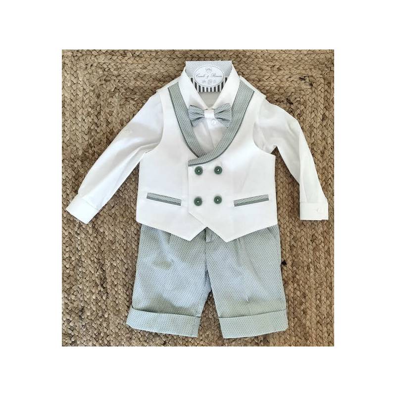 Completo P/E Minù bianco latte e verde