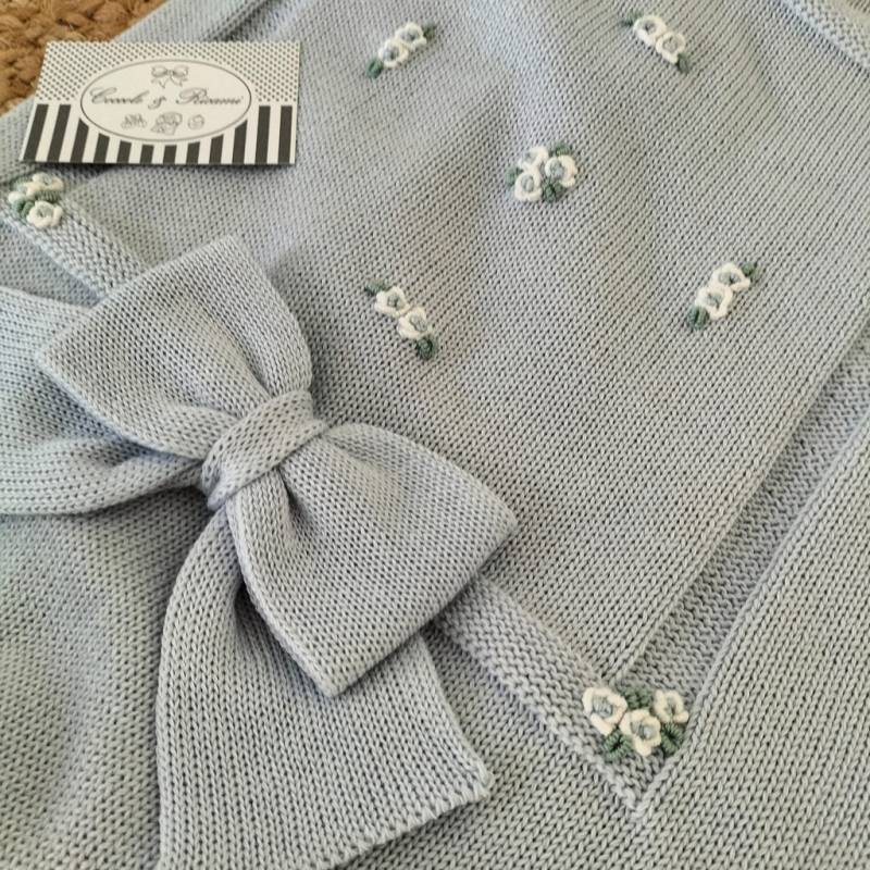 Couverture Babygi en chenille bleu...