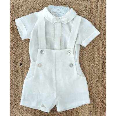 Completo da battesimo bambino in cotone panna