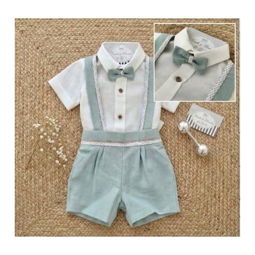 Completo in cotone bambino verde